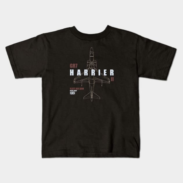 Harrier GR7 Fleet Air Arm Kids T-Shirt by TCP